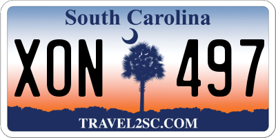 SC license plate XON497