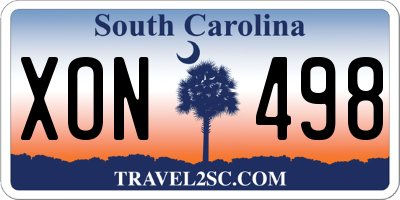 SC license plate XON498