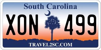 SC license plate XON499