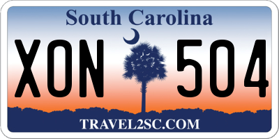 SC license plate XON504