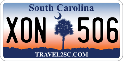 SC license plate XON506
