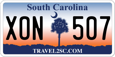 SC license plate XON507