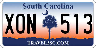 SC license plate XON513