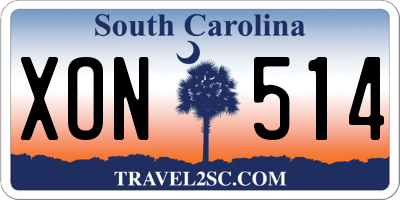 SC license plate XON514