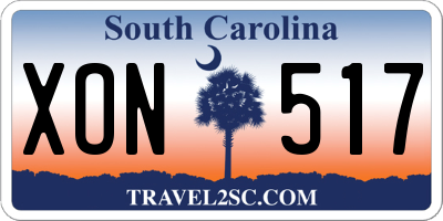 SC license plate XON517