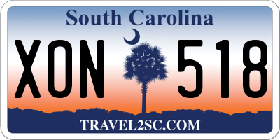 SC license plate XON518