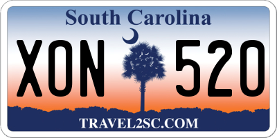 SC license plate XON520