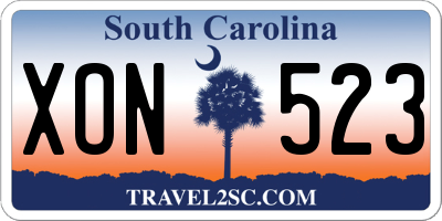 SC license plate XON523