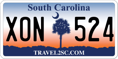 SC license plate XON524