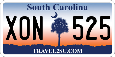 SC license plate XON525