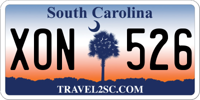 SC license plate XON526