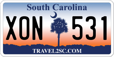 SC license plate XON531