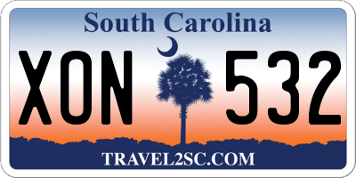 SC license plate XON532