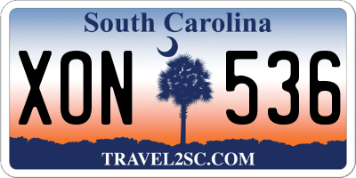 SC license plate XON536