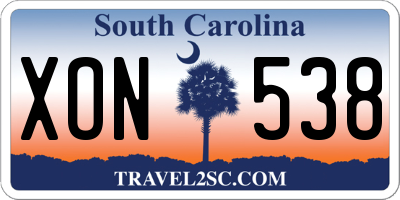 SC license plate XON538