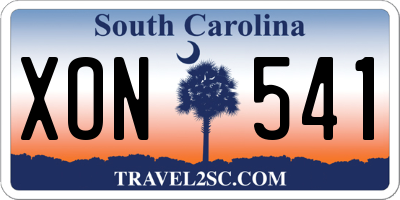 SC license plate XON541