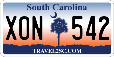 SC license plate XON542