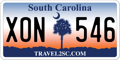 SC license plate XON546