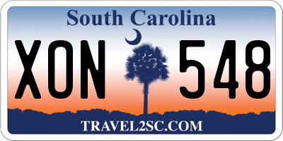 SC license plate XON548