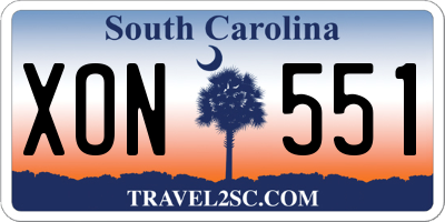 SC license plate XON551