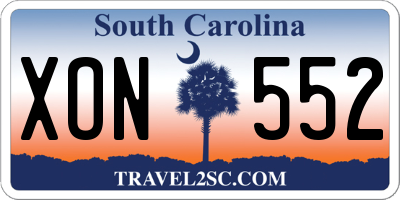 SC license plate XON552