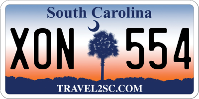 SC license plate XON554
