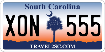 SC license plate XON555