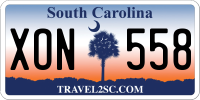 SC license plate XON558