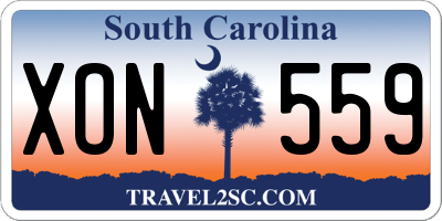 SC license plate XON559