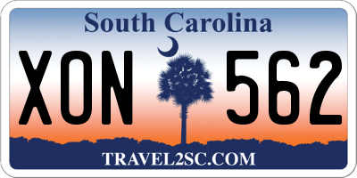 SC license plate XON562