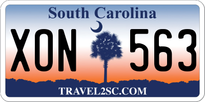 SC license plate XON563