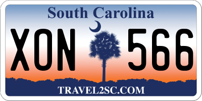 SC license plate XON566
