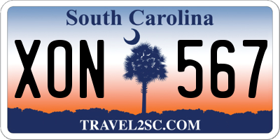 SC license plate XON567