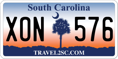 SC license plate XON576