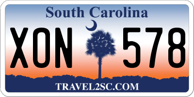 SC license plate XON578