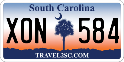 SC license plate XON584