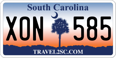 SC license plate XON585
