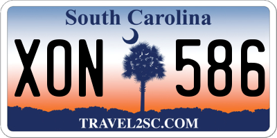 SC license plate XON586