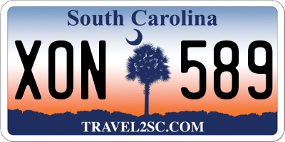 SC license plate XON589