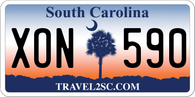 SC license plate XON590