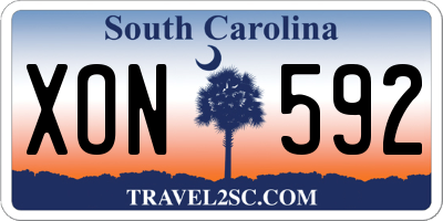 SC license plate XON592