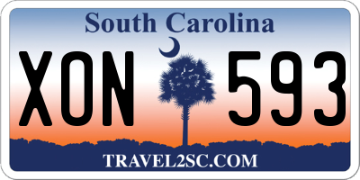 SC license plate XON593