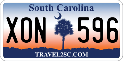 SC license plate XON596