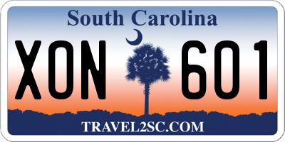 SC license plate XON601