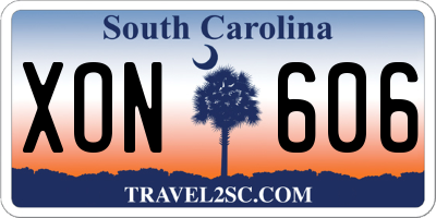 SC license plate XON606