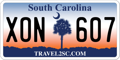 SC license plate XON607