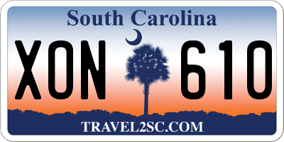 SC license plate XON610