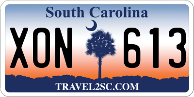 SC license plate XON613