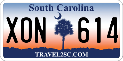 SC license plate XON614