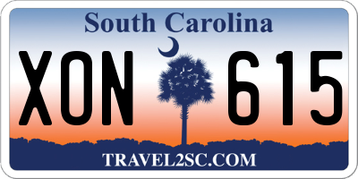 SC license plate XON615